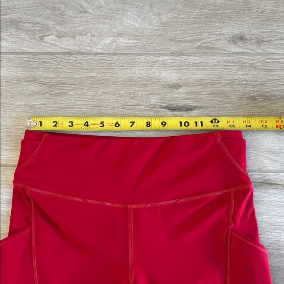 Lululemon Dark Red Fast and Free Leggings With Pockets Size 10 - Picture 6 of 15